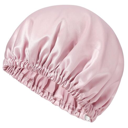 Mommesilk Silk Sleep Cap 22 Momme Pure Silk Bonnet for Women Adjustable Elastic Mulberry Silk Sleeping Cap Head Cover Hair Pink in Kuwait
