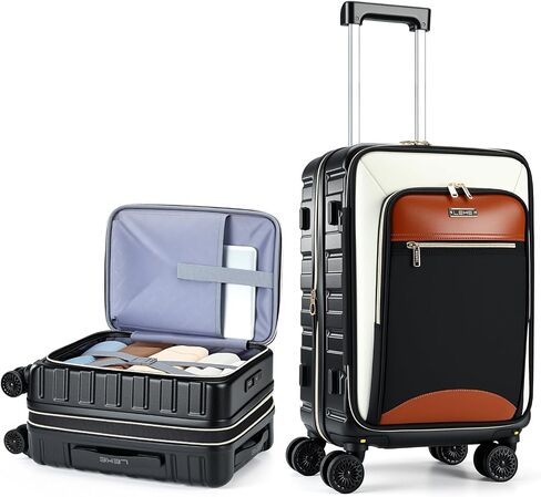 Carry on Luggage Airline Approved 22x14x9, 20 Inch Expandable Hardside Suitcases with Spinner Wheels, Front Business Pockets Carry on Suitcase for Women Men with TSA Lock, Lightweight Travel Luggage in Saudi Arabia