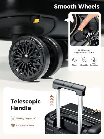 Carry on Luggage Airline Approved 22x14x9, 20 Inch Expandable Hardside Suitcases with Spinner Wheels, Front Business Pockets Carry on Suitcase for Women Men with TSA Lock, Lightweight Travel Luggage in Saudi Arabia
