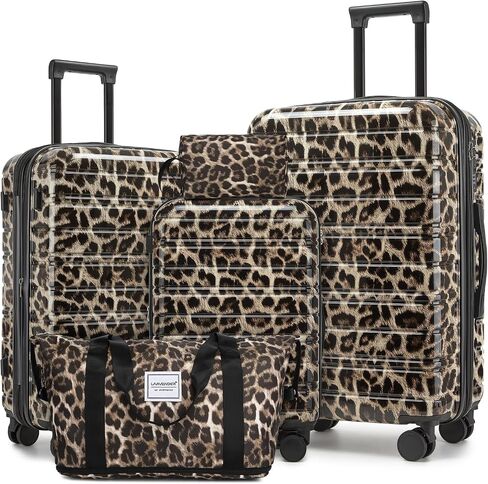 LARVENDER 5 Piece Luggage Set Hardside Expandable 20 24 28 Inch Cotton Candy in Saudi Arabia