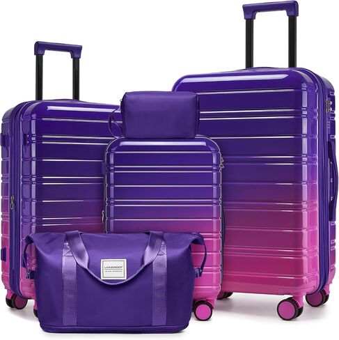 LARVENDER 5 Piece Luggage Set Hardside Expandable 20 24 28 Inch Cotton Candy in Saudi Arabia
