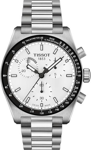 Tissot PR516 40mm, Swiss Quartz Chronograph Watch for Men, Stainless Steel Case, White Dial, T1494171101100 in Kuwait