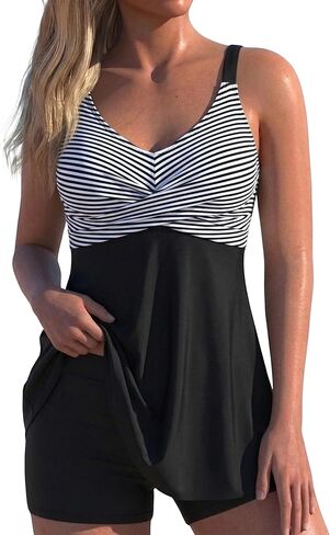 Firpearl Women's Tankini Swimsuits Tummy Control Two Piece Bathing Suit Modest Swim Top with Shorts 2026 in Kuwait