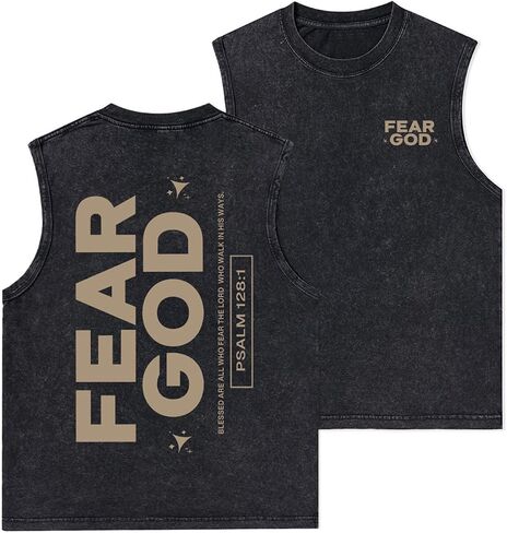 Washed Cotton Muscle Tank Top, Vintage Christian Graphic Sleeveless Shirt,Streetwear Gym Vest Hip Hop Y2K Style in Saudi Arabia