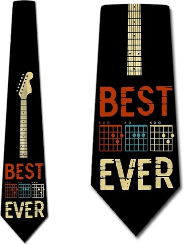 Three Rooker Fathers Day Ties Mens Guitar Necktie Best Dad Ever Tie in Kuwait