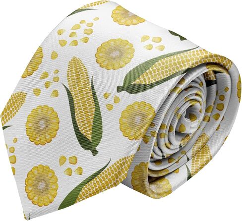 Novelty Necktie for Men (Ripe Corn Pattern) Fun Conversational Silky Tie, Neck Tie for Party, Events, Unique and Original in Kuwait