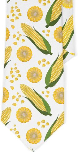 Novelty Necktie for Men (Ripe Corn Pattern) Fun Conversational Silky Tie, Neck Tie for Party, Events, Unique and Original in Kuwait