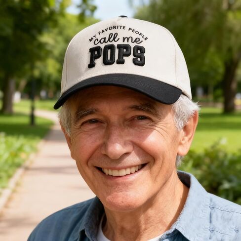 World Best Pop Pop Trucker Hat for Men, Embroidered Adjustable Cotton Grandpa Baseball Cap Beige in Saudi Arabia