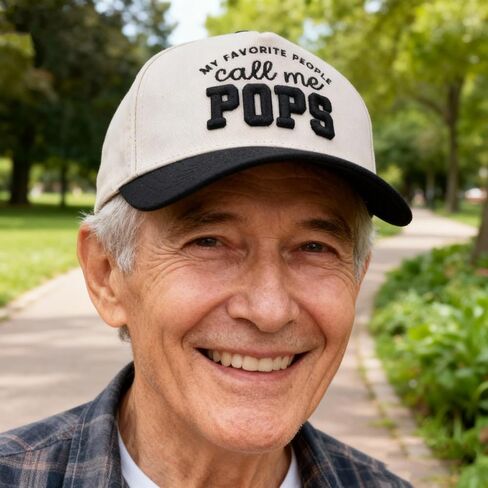 World Best Pop Pop Trucker Hat for Men, Embroidered Adjustable Cotton Grandpa Baseball Cap Beige in Saudi Arabia