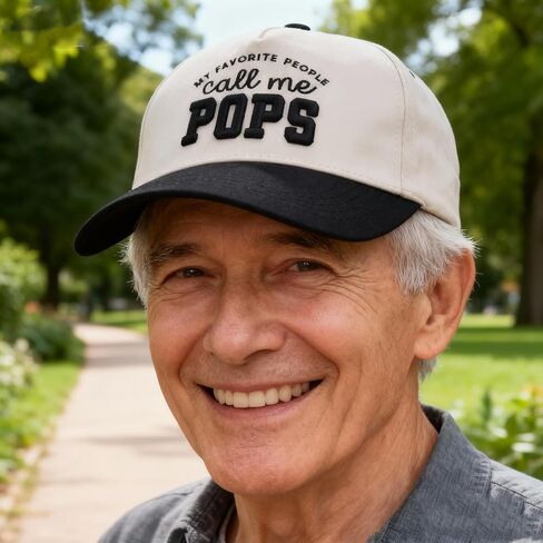 World Best Pop Pop Trucker Hat for Men, Embroidered Adjustable Cotton Grandpa Baseball Cap Beige in Saudi Arabia
