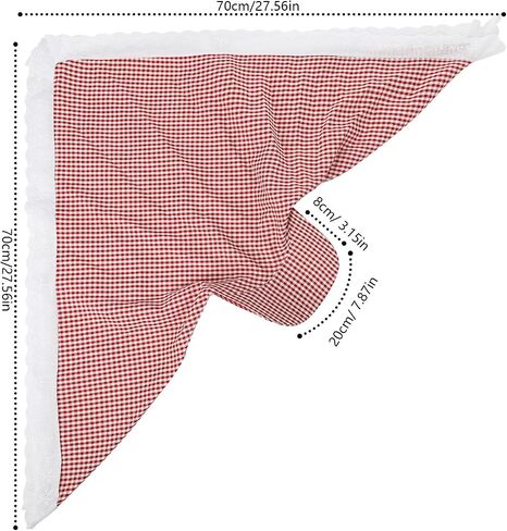 Women's Gingham Sun Headscarf Hat with Lace Trim Foldable UV Protection Neck Covering Visor Cap for Outdoor Beach in Kuwait