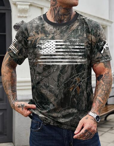 Men's American Tshirt USA Flag 4th of July 250th Anniversary Shirt(S-3XL) in Kuwait
