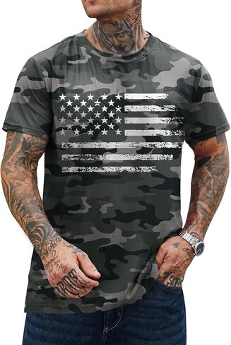 Men's American Tshirt USA Flag 4th of July 250th Anniversary Shirt(S-3XL) in Kuwait