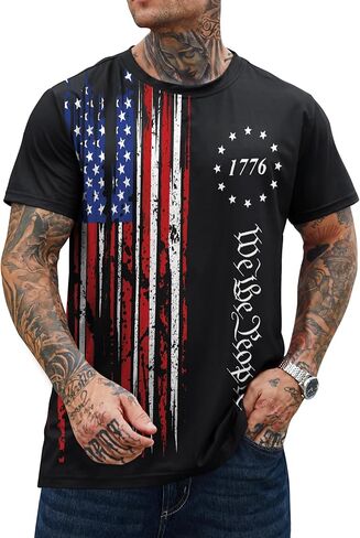 Men's American Tshirt USA Flag 4th of July 250th Anniversary Shirt(S-3XL) in Kuwait