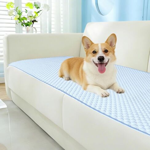 Non Slip Cooling Couch Cover for Seat,Pet Friendly Couch Protector for Dogs&Pets,Breathable Sofa Cushion Cover for 2–3Seater Couch,Soft Washable Sofa Pad for Leather&Fabric Sofa,LightBrown,25.6"×70.9" in Saudi Arabia