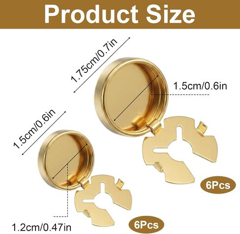 12 Pcs Brass Round Cuff Button Cover 2 Sizes Gold Clip-On Botones Cufflinks Kit Elegant Covers DIY Freedom Button Cover Cufflinks Flat Round Cuffs for Formal Business Wedding Tuxedo Cufflink Shirt in Saudi Arabia