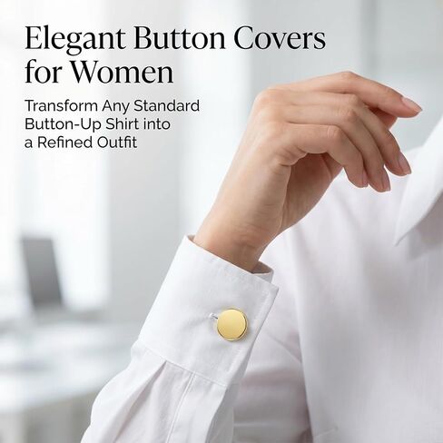 12 Pcs Brass Round Cuff Button Cover 2 Sizes Gold Clip-On Botones Cufflinks Kit Elegant Covers DIY Freedom Button Cover Cufflinks Flat Round Cuffs for Formal Business Wedding Tuxedo Cufflink Shirt in Saudi Arabia