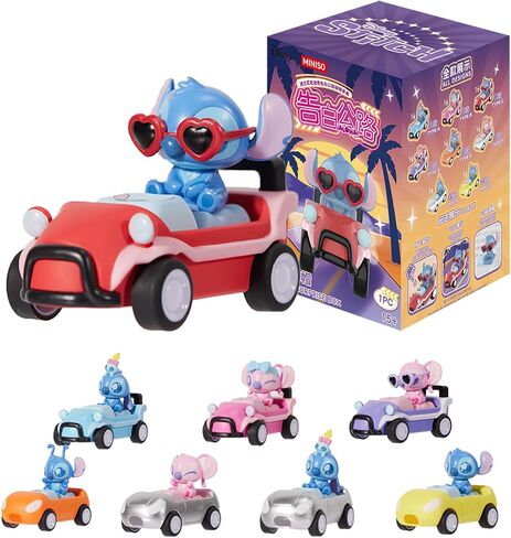 MINISO Disney Stitch Keycap Blind Box Confession Highway Series - ABS Sliding Collectible Action Figures, 4-1 Stitch Ornament for Desk, Keyboard Keychain Decor, Stress Relief Toys for Boys, Girls in Saudi Arabia