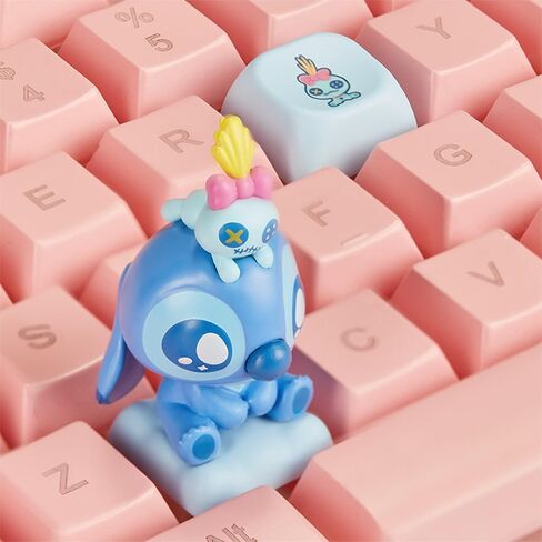 MINISO Disney Stitch Keycap Blind Box Confession Highway Series - ABS Sliding Collectible Action Figures, 4-1 Stitch Ornament for Desk, Keyboard Keychain Decor, Stress Relief Toys for Boys, Girls in Saudi Arabia