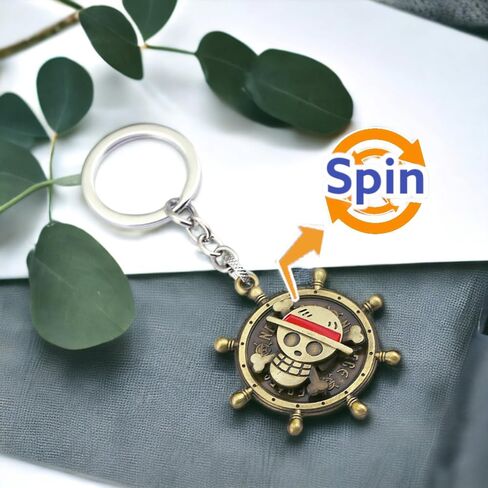 Anime Spinner Keychain, Straw Hat Pirates Spinners KeyChain Merchandise for Women Men (Spinner) in Saudi Arabia