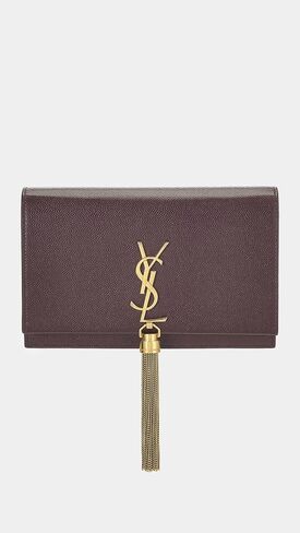 YSL Women's Pre-Loved Grainy Kate Tassel Wallet On Chain Bag, Burgundy, Red, Purple, One Size in Saudi Arabia