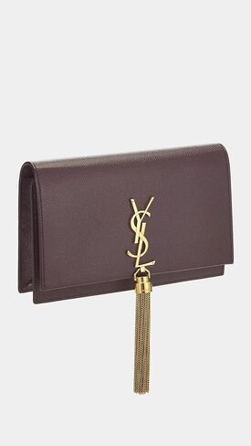 YSL Women's Pre-Loved Grainy Kate Tassel Wallet On Chain Bag, Burgundy, Red, Purple, One Size in Saudi Arabia