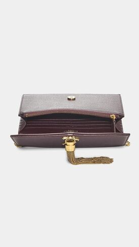 YSL Women's Pre-Loved Grainy Kate Tassel Wallet On Chain Bag, Burgundy, Red, Purple, One Size in Saudi Arabia