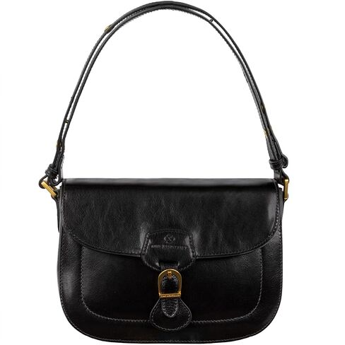 Time Resistance Leather Shoulder Bag – Saddle Bag with Magnetic Closure - Leather Handbag for Women in Saudi Arabia