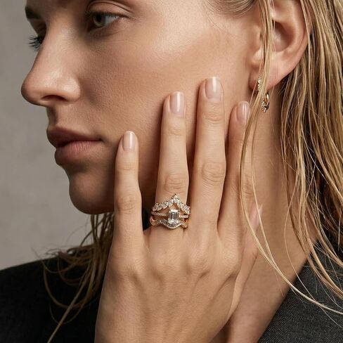 JATEBI Stackable Rings for Women 14K Gold Plated Kunckle Rings Set Dainty Simple Trendy Adjustable Perfect for Stacking Layering on Thumb and Knuckle 3 Pcs in Kuwait