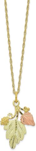 10k Tri-Color Gold Black Hills Gold Necklace 24x14mm 18 Inches in Kuwait
