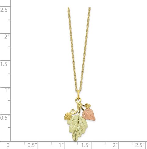 10k Tri-Color Gold Black Hills Gold Necklace 24x14mm 18 Inches in Kuwait