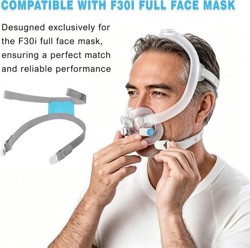 2Pack AirFit F30i Headgear with Magnetic Clips, Adjustable Soft Breathable Replacement CPAP Headgear, Durable Secure Fit Strap Accessories Compatible with AirFit F30i Full Face Mask in Saudi Arabia