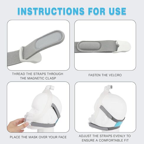 2Pack AirFit F30i Headgear with Magnetic Clips, Adjustable Soft Breathable Replacement CPAP Headgear, Durable Secure Fit Strap Accessories Compatible with AirFit F30i Full Face Mask in Saudi Arabia