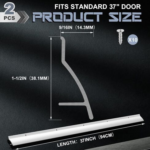 Blulu 2 Pcs 36 in Aluminum Door Drip Cap with Screws, Door Rain Drip Guard, Door Bottom Sweep Rain Drip Top Drip Edge Overall Height 1-1/2 in Window Door Rain Deflector for Diverting House Rainwater in Kuwait