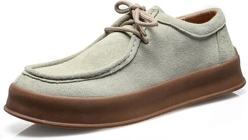 Santimon Men's Suede Leather Lace Up Platform Oxfords Moc Toe Casual Derby Shoes Classic Work Office Business Dress Shoes in Kuwait