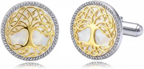 Cufflinks for Men Tree of Life Round CuffLinks for Tuxedo Wedding Business Jewelry Gift for Men in Kuwait