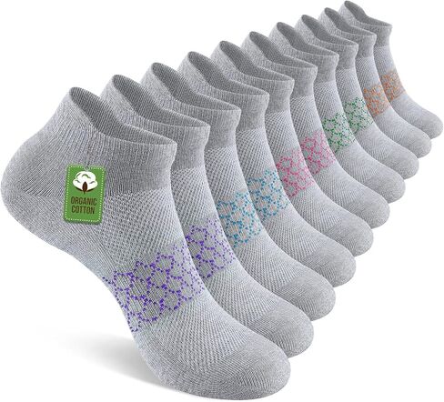 10 Pairs Womens Ankle Socks Cotton Short Low Cut Socks for Women with Tab in Saudi Arabia