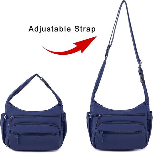 Trendy Nylon Crossbody Bags for Women,Multi-Pocket Shoulder Handbag Lightweight Sling Hobo Bag Roomy Travel Crossbody Purses in Saudi Arabia