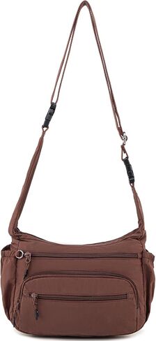 Trendy Nylon Crossbody Bags for Women,Multi-Pocket Shoulder Handbag Lightweight Sling Hobo Bag Roomy Travel Crossbody Purses in Saudi Arabia