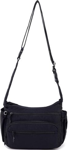 Trendy Nylon Crossbody Bags for Women,Multi-Pocket Shoulder Handbag Lightweight Sling Hobo Bag Roomy Travel Crossbody Purses in Saudi Arabia