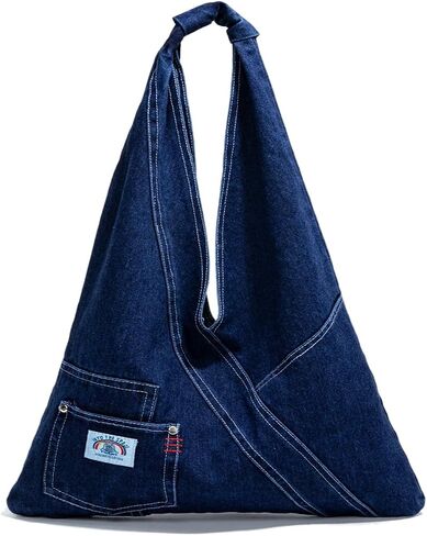 Denim Purses For Women Fashion Trendy Jean Purse Denim Purse Handbag Shoulder Bag Foldable Cute Canvas Denim Tote Bag in Kuwait