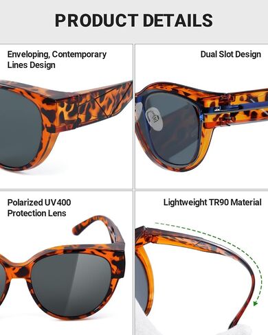 Meeloog Over Glasses Sunglasses for Women Polarized Stylish Oversized Fit-over Sunglasses Go Over Glass for Driving ST0189 in Kuwait
