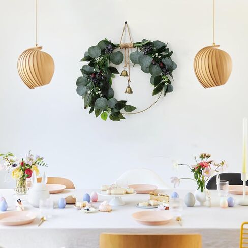 Eucalyptus Wreath for Front Door Artificial Eucalyptus Wreath Olive Fruit and Blueberry with Green Leaf Spring Summer All Season for Farmhouse Front Porch Window Hanging Wall Party Decor in Saudi Arabia