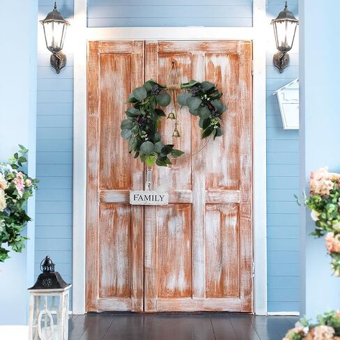 Eucalyptus Wreath for Front Door Artificial Eucalyptus Wreath Olive Fruit and Blueberry with Green Leaf Spring Summer All Season for Farmhouse Front Porch Window Hanging Wall Party Decor in Saudi Arabia