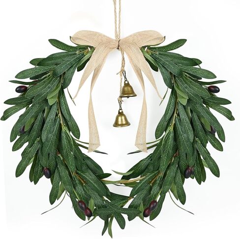Eucalyptus Wreath for Front Door Artificial Eucalyptus Wreath Olive Fruit and Blueberry with Green Leaf Spring Summer All Season for Farmhouse Front Porch Window Hanging Wall Party Decor in Saudi Arabia