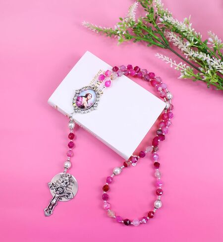 Breast Cancer Rosary St Agatha Rosary Patron Saint of Breast Cancer Pink Rosary Cancer Warrior Survivor Gift Catholic Gift in Saudi Arabia