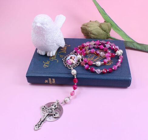 Breast Cancer Rosary St Agatha Rosary Patron Saint of Breast Cancer Pink Rosary Cancer Warrior Survivor Gift Catholic Gift in Saudi Arabia