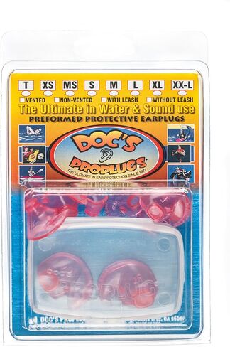 Doc’s Proplugs Combo Pack – Child (Ages 0–5) – Non-Vented – Pink – Includes Case | 4 Sizes in One Pack | Reusable Earplugs for Bathing, Swimming & More | Blocks Water & Noise | Made in USA in Kuwait