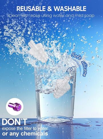 Ear Plugs for Airplane Pressure Relief, Reusable Earplugs for Flying, Kids 6+ & Adults with Small Ears, Soft Silicone Noise Reduction Ear Protection for Travel and Long Flights (26dB) in Saudi Arabia
