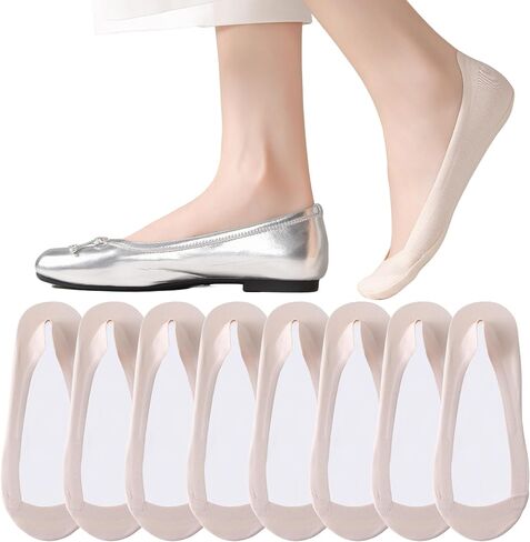 JORMATT No Show Socks Womens Ultra Low Cut Liners Footies For Flats Non Slip Thin Invisible Socks Loafers 4/8 Pairs in Saudi Arabia